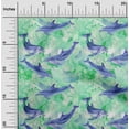 thumbnail image 2 of oneOone Viscose Chiffon Green Fabric Whale Sewing Material Print Fabric By The Yard 42 Inch Wide, 2 of 6
