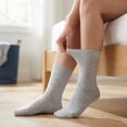 thumbnail image 7 of Lsupdaol 6 Pairs Non Binding Loose Fit Ankle Socks - Seamless Wide Thin Crew Socks with No Elastic Top for Men & Women, Plus, 7 of 7