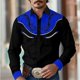 thumbnail image 3 of Camisa de hombre estilo retro occidental con estampado floral 2024, informal, para exteriores, calle, uso diario, primavera y verano, con solapa, manga larga, color negro, tallas S a 5XL, tejido elást, 3 of 5