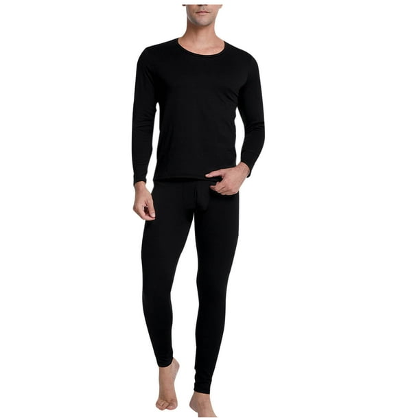 Conjuntos de ropa interior térmica para hombre, jersey informal liso y fino de manga larga, ropa interior y pantalones abrigados, trajes de poliéster para hombre, camisetas y pantalones.
