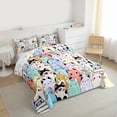 thumbnail image 3 of Homewish Colorful Cartoon Cat Bedding Comforter Set,Cute Funny Kitten Twin Comforter Sets,Kawaii Print Bedding Set For Girls Boys,Super Cozy Room Decor Reversible,2-Piece, 3 of 8