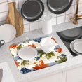 thumbnail image 6 of Autumn Colorful Maple Leaves Dish Drying Mat for Kitchen Counter,Blue and White Stripe Drying Mat 16 x 18 Inch with Absorbent Reversible Microfiber Dish Drying Pad Dish Rack Drainer Mat for Coffee Bar, 6 of 6