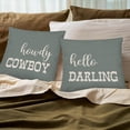 thumbnail image 2 of Western Bedroom Decor Throw Pillow Cover,Cowboy Cowgirl Teen Girls Boys Gifts,Western Pillow Covers Funny Couple Pillow Case 18 x 18 Inch Home Sofa Bed Decor Set of 2 (blue1), 2 of 5