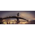thumbnail image 2 of Frank, Assaf 24x12 White Modern Wood Framed Museum Art Print Titled - Manhattan bridge and New York city skyline, FTBR-1836, 2 of 4