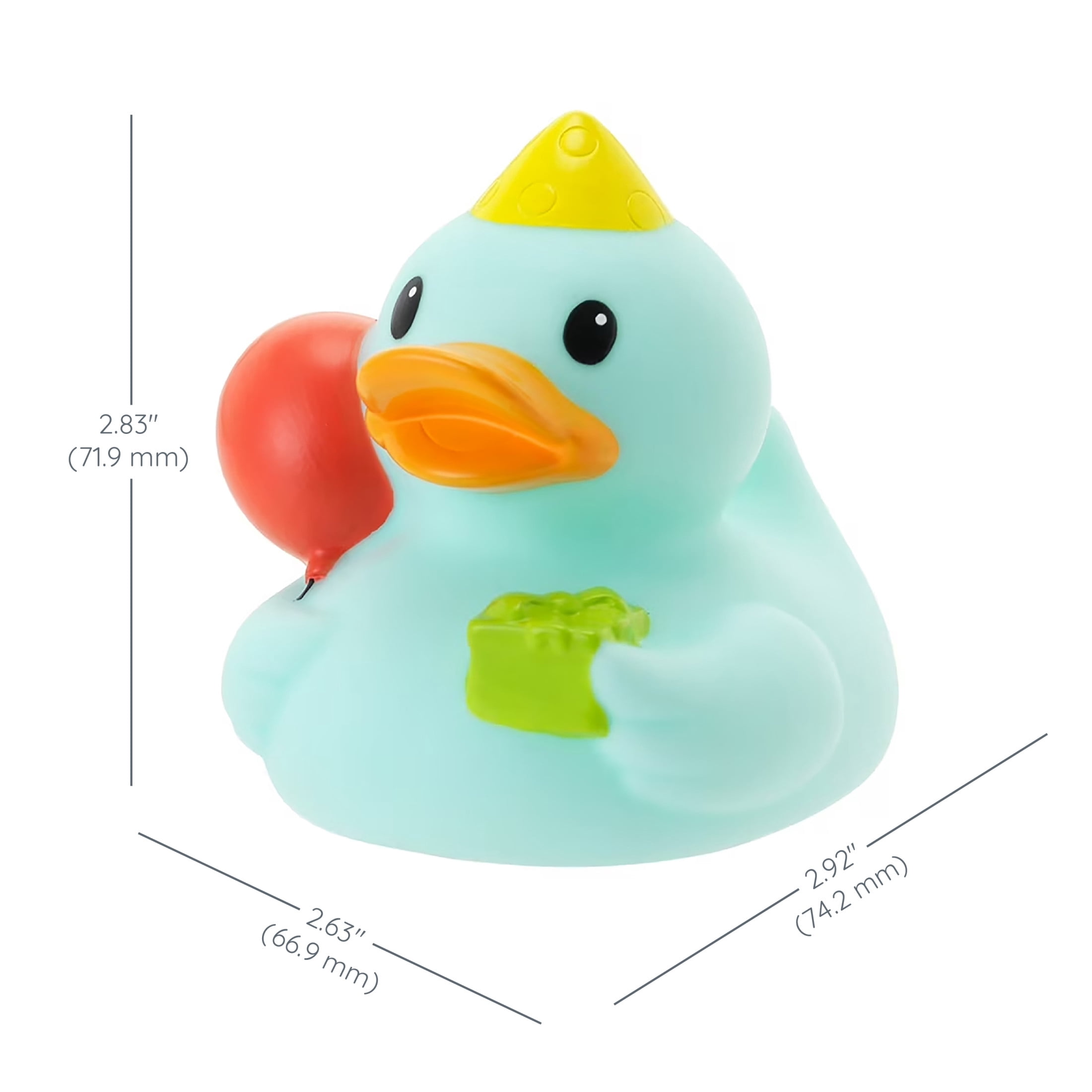 (2 pack) Infantino Fun Time Duck Baby Bath Toy, Squeezable Floating Duck, BPA-Free, Infant & Toddler Bath Toy, Celebration
