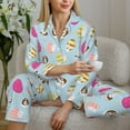 thumbnail image 6 of Kdxio Happy Easter Women's Pajama Sets Long Sleeve Button Down Sleepwear Nightwear Soft Pjs Lounge Sets-Small, 6 of 7