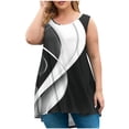 thumbnail image 2 of Tank Tops for Women Sleeveless Gradient Pinted Oversized T-shirt Loose Tank Black XXL, 2 of 5