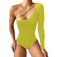 thumbnail image 1 of Gibobby Correa de Hombro Ajustable Bodysuit Mujer Mono de manga larga de punto con corte de chicas sexy y estilo callejero para mujer (Verde, L), 1 of 4