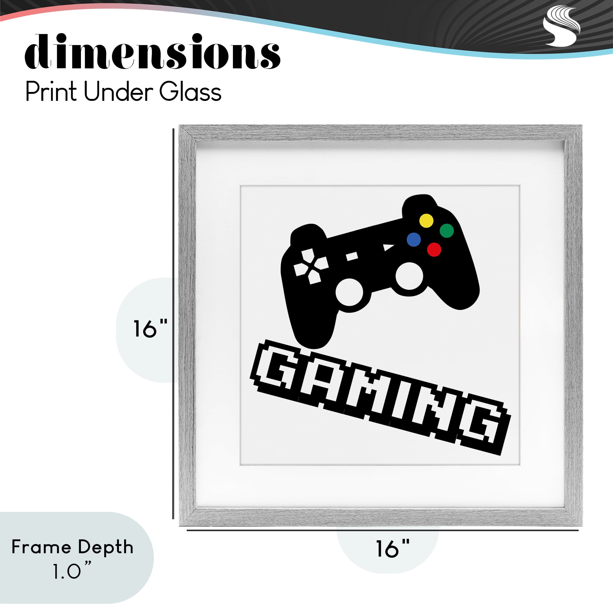 Stupell Industries Playful Pixel Gaming Gray Framed Print Under Glass, design by Marcus Prime