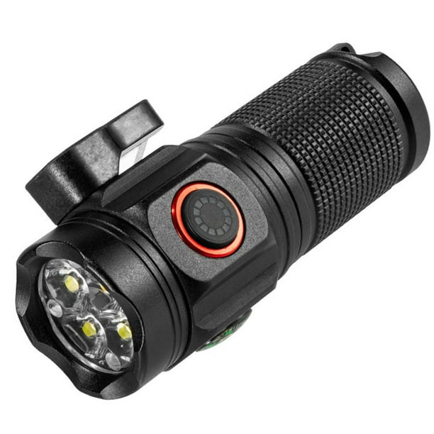 Mini linterna LED con brújula, linterna portátil impermeable de 1200mAh para acampar