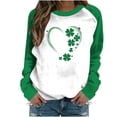 thumbnail image 2 of Xuyuer St. Patrick's Day Sweatshirt for Women Irish Shamrock Pullover Shirts Tops Raglan Sleeve Lucky Leaf Clover Shirt, 2 of 7