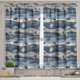 thumbnail image 2 of Ambesonne Fish Valance & Curtain, Cartoon Aquarium, 55"x45", Slate and Cadet Blue Tan, 2 of 6
