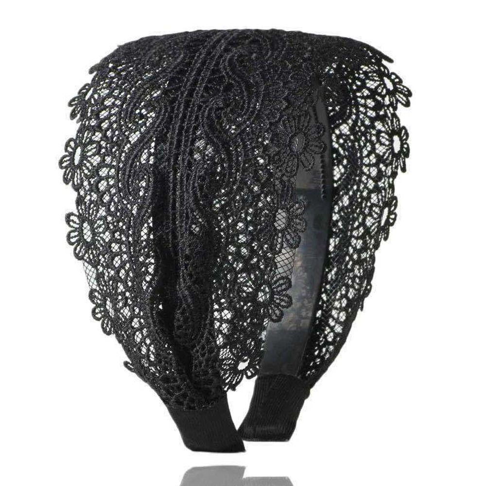 4 Inch Wide Lace Headband Hair Band with Teeth Women's Headband Lace