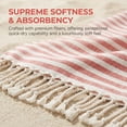thumbnail image 3 of REGALWOVEN Turkish Beach Towel Striped Tassel Design Lightweight Sand Free Quick Dry Versatile Travel Yoga Picnic Towel 1 Pack Red 71" x 40", 3 of 7