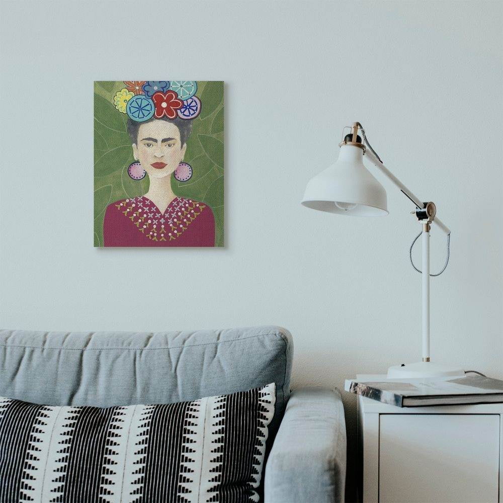 Stupell Industries Frida Fashion Designer Pattern Painting Green Super Canvas Wall Art by Regina Moore