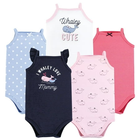

Hudson Baby Infant Girl Cotton Sleeveless Bodysuits Whaley Cute Girl 3-6 Months