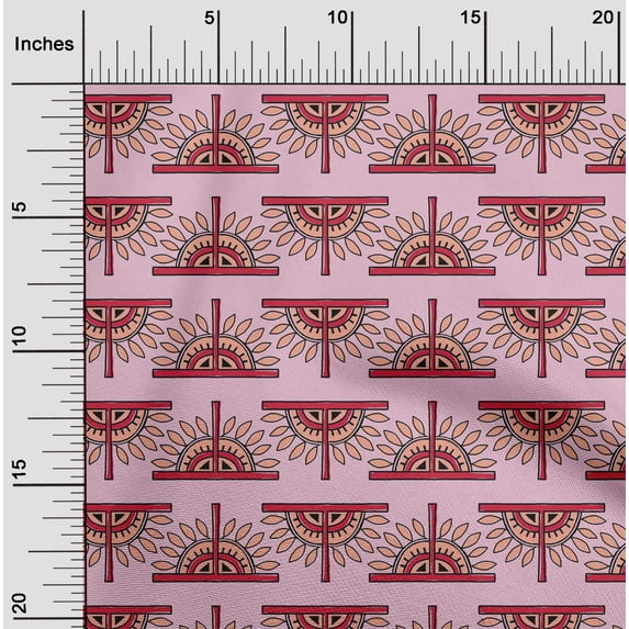 oneOone Polyester Lycra Fabric Floral Block Print Fabric By The Yard 56 Inch Wide