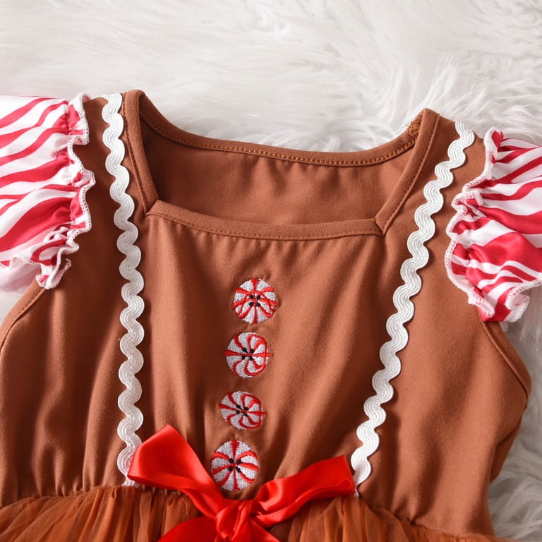 girls festive dresses Fun With Santa Holiday Scene Dress Red / 8Y