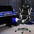 thumbnail image 2 of WENTUM Gaming Chair with Massage Lumbar Support Ergonomic Video Game Chair, Adjustable Headrest & Footrest, White, 2 of 8