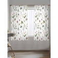 thumbnail image 5 of Sheer Curtains 72 Inches Long, Botanical Flower Semi Sheer Curtains Light Filtering Window Treatment, Spring Watercolor Floral Leaf Plant Privacy Voile Drapes for Living Room Bedroom 52x72 Inch, 5 of 7