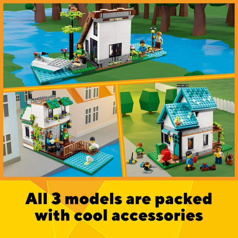LEGO Creator 3 in 1 Cozy House Kit 3 Houses Family Minifigures DIY Toy for Kids 8 11 31139 Walmart