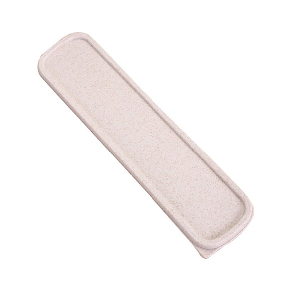 Caja de cubiertos de plástico de grado alimenticio, caja portátil para guardar cubiertos, estuche organizador Beige A