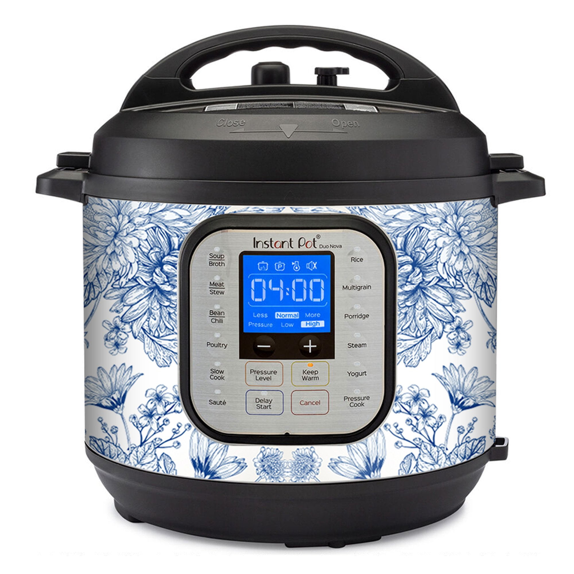 Wrap for Instant Pot Accessories 8 quart Duo Nova 8 Quart Cover Sticker Wraps fit InstaPot Duo Nova 8 Quart ONLY Sunflower Plant Blue Line Art Walmart