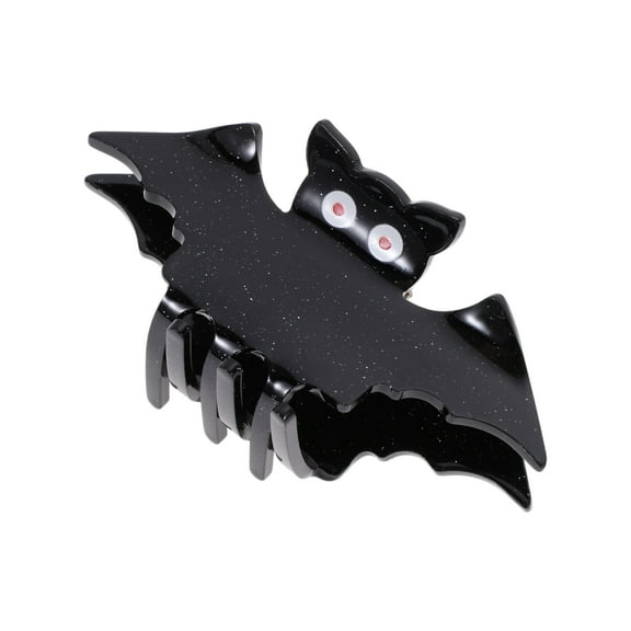 Unique Bargains 1 Pc Claw Clip Halloween Bat Design Hair Clip for Women Black