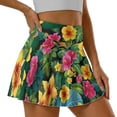 thumbnail image 5 of Yuyamidu Colorful Hibiscus Golf Skirts for Women Palm Leaves Women's Athletic Skirt Casual Stylish Tennis Skorts for Woman Skirts with Shorts Size 2XL, 5 of 7