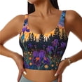 thumbnail image 1 of Balery Cosmic Irises At Twilight Sujetadores deportivos con espalda cruzada para mujer, acolchados, sin costuras, de alto impacto, ideales para yoga, gimnasio, entrenamiento y fitness.-Medium, 1 of 8