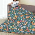 thumbnail image 6 of Honeii Foxes and Birds in Forest Print Fleece Blanket - Throw Blanket for Bed, Sofa, Couch, Camping, and Travel , Microplush Ultra Soft Warm Blanket-50"x40", 6 of 7