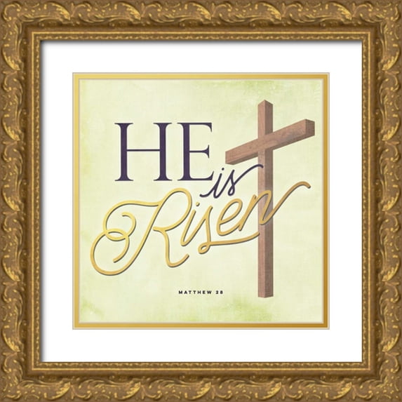 Perrenoud, Aubree 20x20 Gold Ornate Wood Framed with Double Matting Museum Art Print Titled - He Is Risen