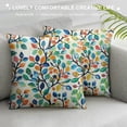 thumbnail image 3 of ONETECH Colorful Leaves Spots on Branches Decorative Throw Pillow Cover Pillow Case Cushion Case  for Living Room,Couch and Bed, 3 of 5
