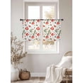 thumbnail image 2 of Mushroom Sheer Curtains 54 Inch Length 2 Panels Set, Red Botanical Summer Green Butterfly Voile Window Treatment Rod Pocket Short Kitchen Curtains Drapes for Bedroom 52"x54"x2, 2 of 7