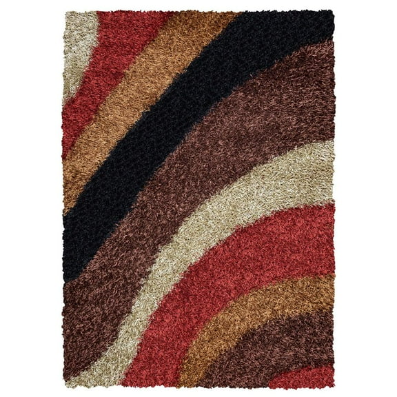Kempton 6' x 9' Stripe Multi/Ivory Tufted Area Rug