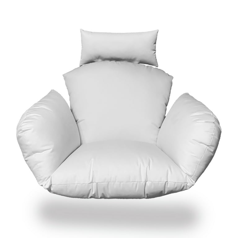 Luxury White Ottertex Replacement Cushion for Indoor/Outdoor Egg Chair/Hanging  Chair/Cocoon Chair/Papasan Chair-Color:White 