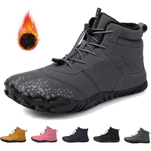 Waterproof Winter Barefoot Shoes, Walking Hiking Boots for Women Men Trail Running Healthy Non-Slip