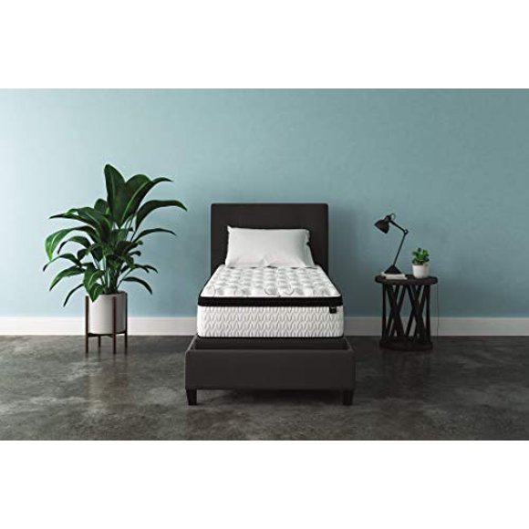 Signature Design by Ashley Chime 12 Inch Plush Hybrid Mattress, CertiPUR-US Certified Foam, Twin
