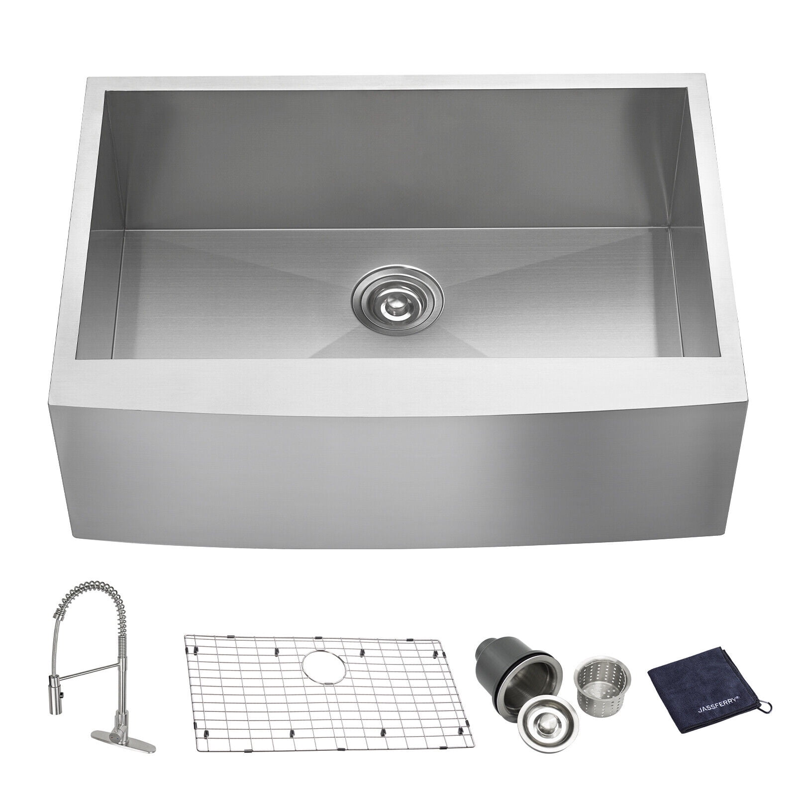 30-Inch Stainless Steel Farmhouse Apron-Front Sink with Pull Down Faucet