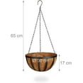 thumbnail image 3 of Juego de 3 macetas colgantes cesta plantas de coco de 30 cm de diámetro 21 L con cadena, marrón Adepaton QH-1178, 3 of 6
