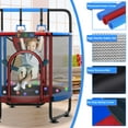 thumbnail image 5 of YORIN Trampoline for Kids, 60" 55" 66" Toddler Mini Trampoline with Enclosure Net, Basketball Hoop, 5FT Indoor/Outdoor Kids Trampoline with Swing, Adjustable Gymnastics Bars, Gifts for Kids, 600LBS, 5 of 8