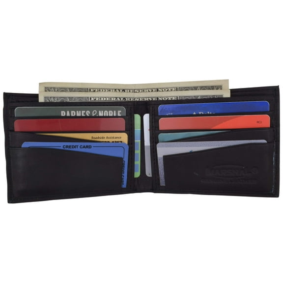 Genuine Cowhide Leather Simple Card Holder Bifold Wallet 758 CF