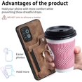 thumbnail image 6 of Phone Case for Samsung Galaxy A32 4G 6.4 inch Wallet Cover with Screen Protector and Wrist Strap Lanyard RFID Credit Card Holder Ring Stand Cell Accessories A 32 32A S32 G4 SM-A325M/DS Women Men Brown, 6 of 13