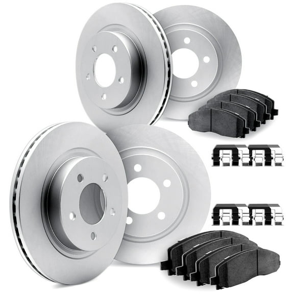 Dynamic Friction Company Front and Rear Brake Geospec Rotors with Ultimate Duty Performance Brake Pads includes Hardware - 4414-76008