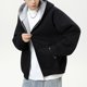 thumbnail image 4 of MHFRRA Sudadera con Capucha de Estilo Pesado para Otoño, con Forro En contraste, Chaqueta Corta Deportiva, Ropa Informal para Exteriores Negro, 4 of 7
