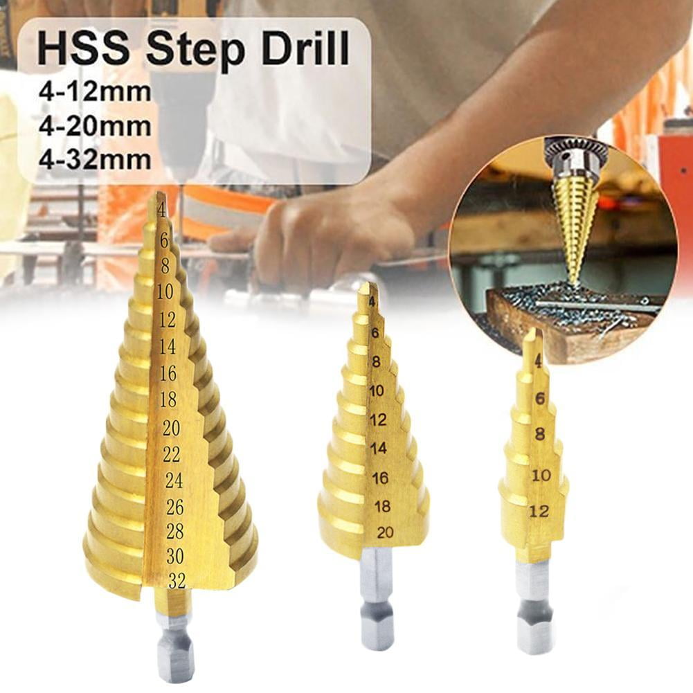 Hex handle Drill Bit Set Steel Titanium Nitride Coated Change Quick Step H3A9 