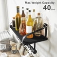 thumbnail image 6 of Wall Shelf for Storage Rustic Wood Kitchen Spice Rack with Towel Bar and 8 Removable Hooks for Organize Cooking Utensils or Mugs Floating Shelf Weathered Grey, 6 of 6