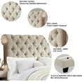 thumbnail image 5 of Rosevera Corrine Upholstered Bed Frame with Button Tufting Headboard/Adjustable Headboard/Rolled Head Headboard Bed Frame/Wood Slat Support/Easy Assembly,Queen,Warm Beige, 5 of 9