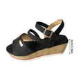 thumbnail image 5 of OAVQHLG3B Women's New Wedge Sandals Thick Sole Platform Buckle Strap Women's Shoes, 5 of 5