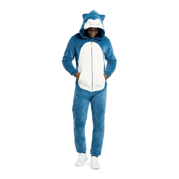 Opposuits Adult Unisex Snorlax Onesie - Pokémon One-piece Pajamas - Loose Fit - Including Pockets - Blue